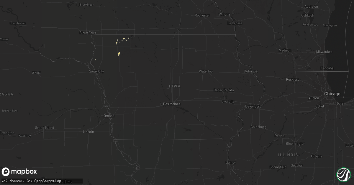 Hail map in Iowa on August 14, 2018