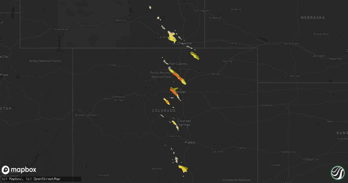 Hail map on August 14, 2018