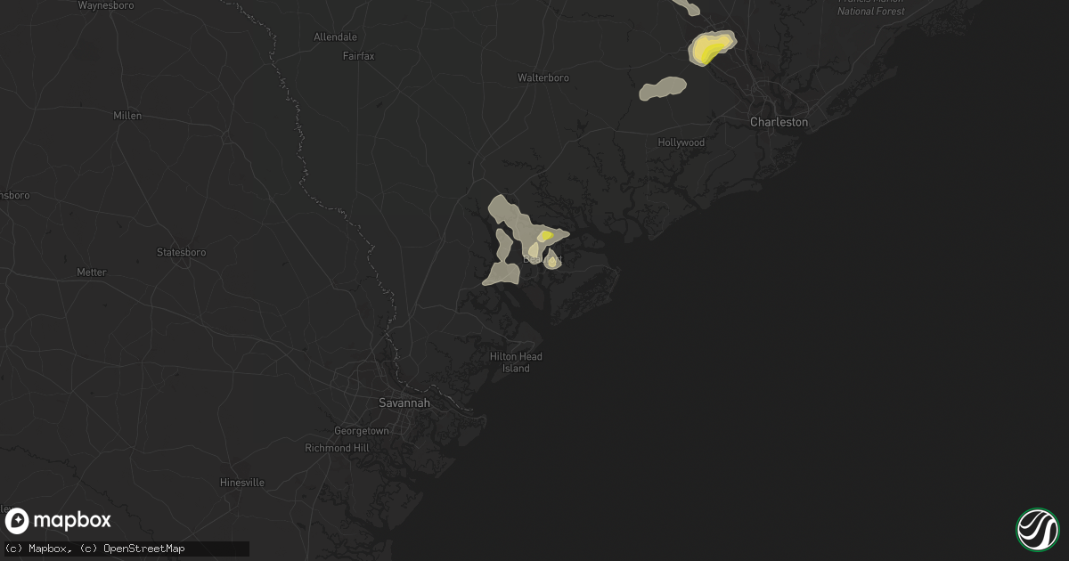 Hail map in Beaufort, SC on August 14, 2019