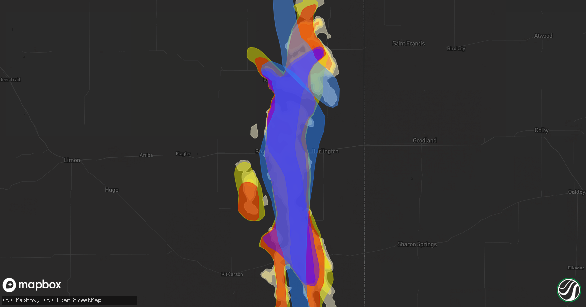 Hail map in Bethune, CO on August 14, 2019
