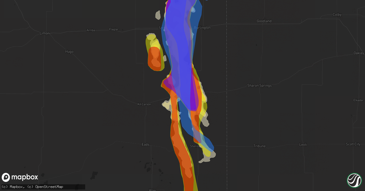 Hail map in Cheyenne Wells, CO on August 14, 2019