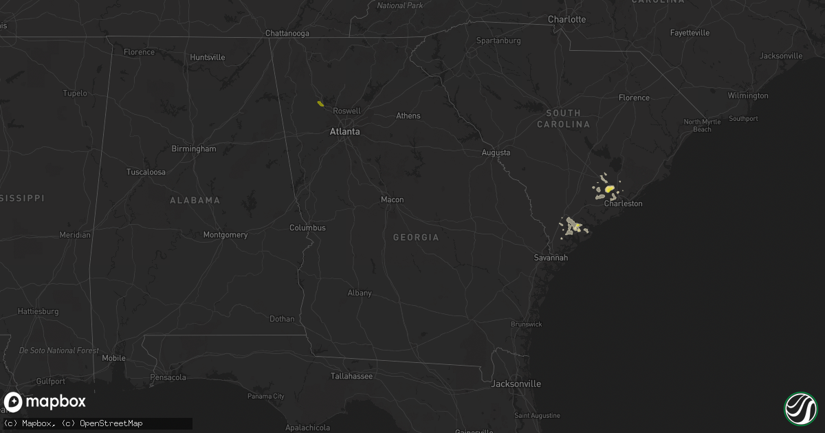 Hail map in Georgia on August 14, 2019