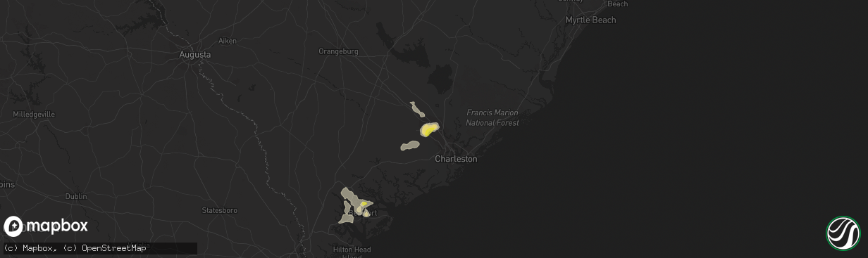 Hail map in Ladson, SC on August 14, 2019