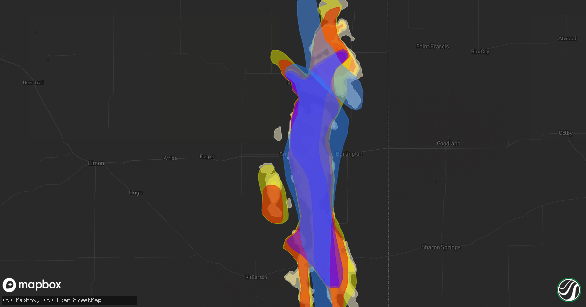 Hail map in Stratton, CO on August 14, 2019