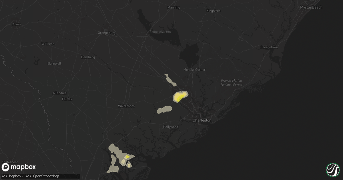 Hail map in Summerville, SC on August 14, 2019