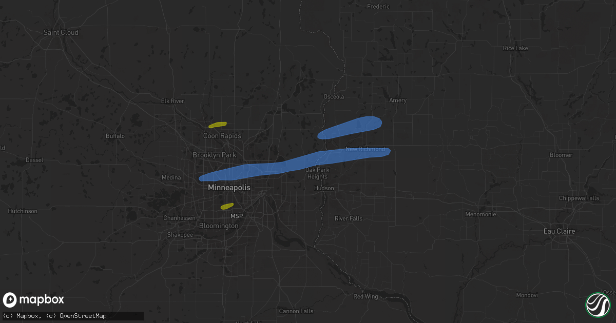 Hail map in Stillwater, MN on August 14, 2020