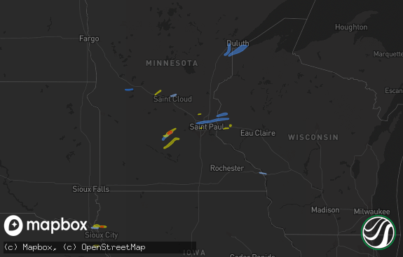 Hail map preview on 08-14-2020