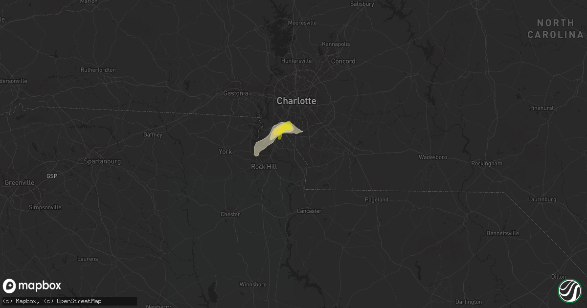 Hail map in Fort Mill, SC on August 14, 2021
