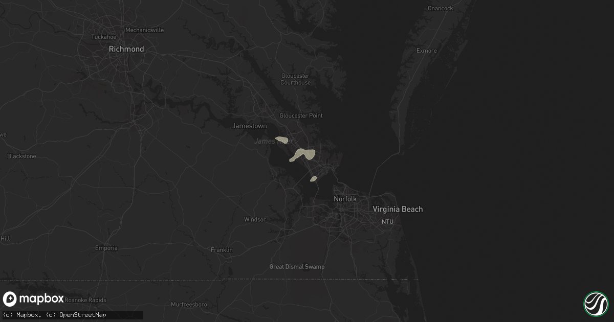 Hail map in Newport News, VA on August 14, 2021