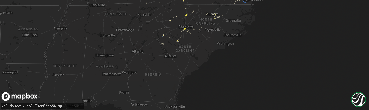 Hail map in South Carolina on August 14, 2021