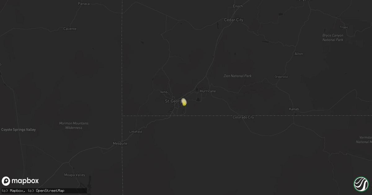 Hail map in Washington, UT on August 14, 2021