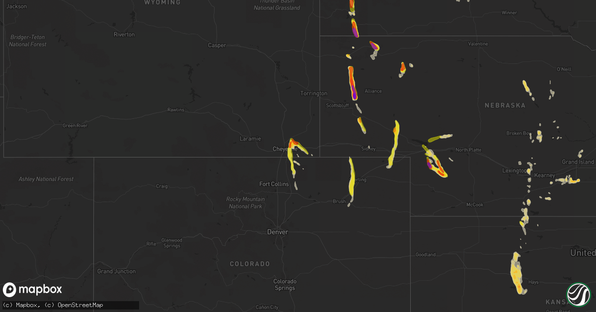 Hail map on August 14, 2021