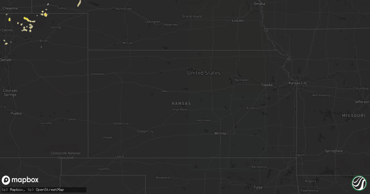 Hail map on August 14, 2022