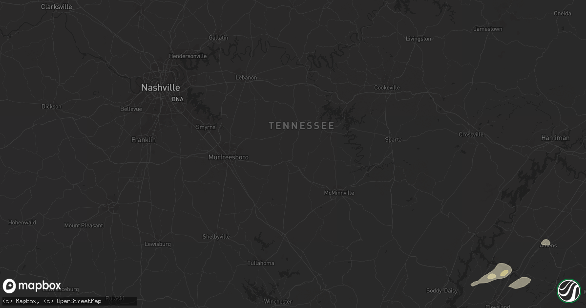 Hail map in Charleston, TN on August 14, 2023