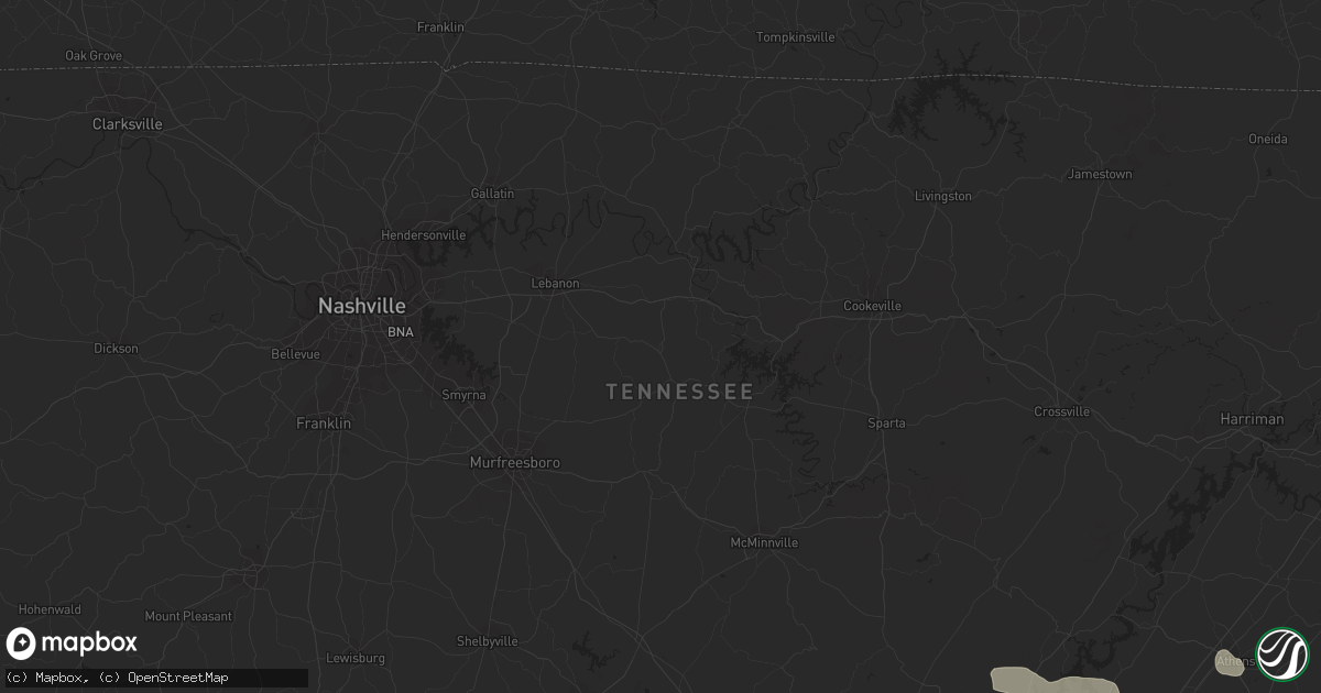 Hail map in Etowah, TN on August 14, 2023