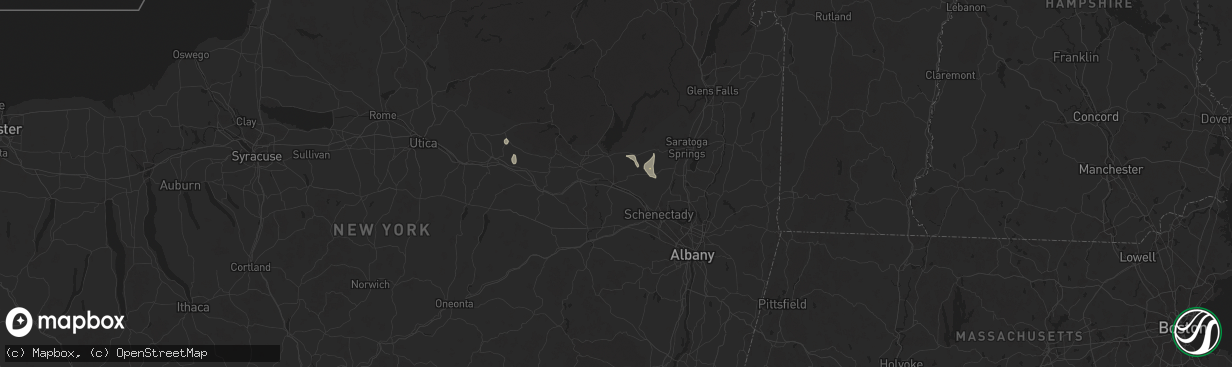 Hail map in Amsterdam, NY on August 14, 2024