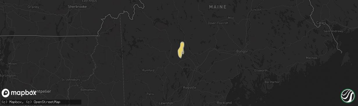 Hail map in Anson, ME on August 14, 2024