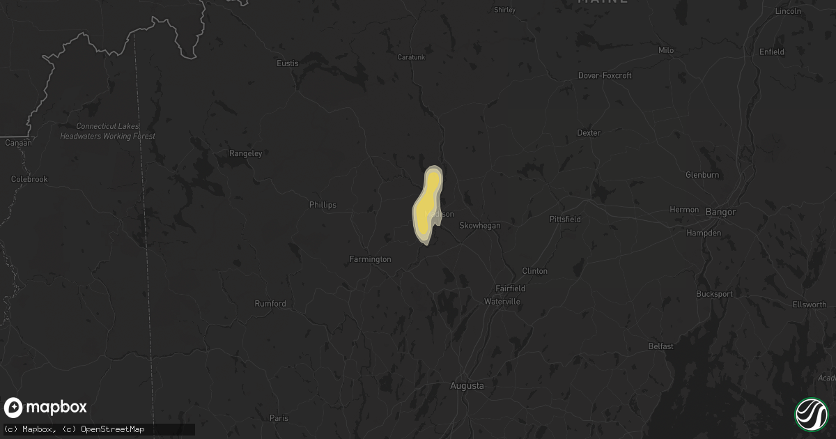 Hail map in Anson, ME on August 14, 2024