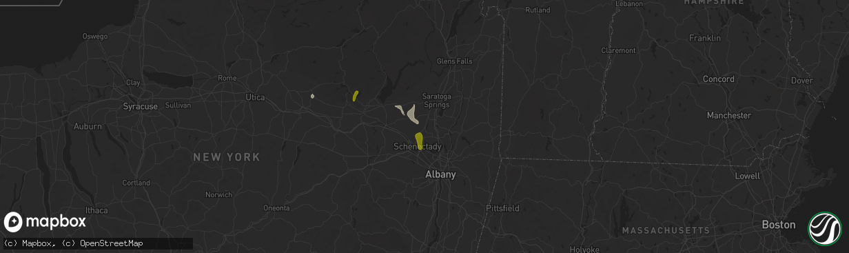 Hail map in Ballston Lake, NY on August 14, 2024