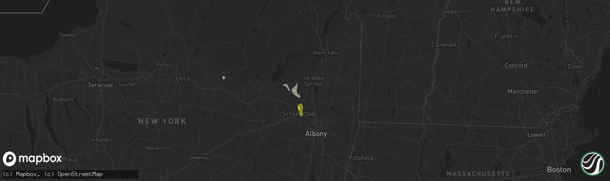 Hail map in Ballston Spa, NY on August 14, 2024