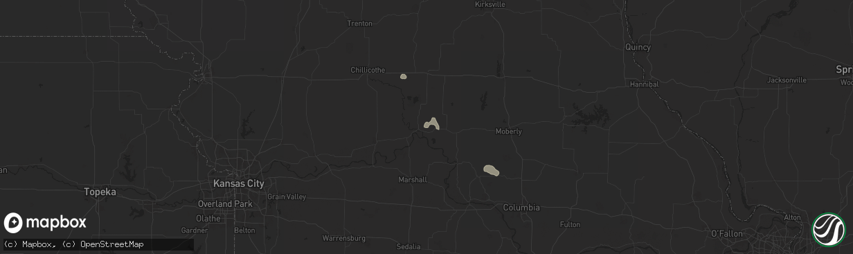 Hail map in Brunswick, MO on August 14, 2024