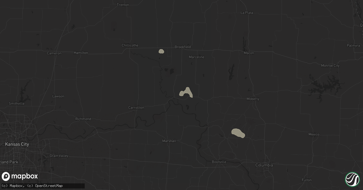 Hail map in Brunswick, MO on August 14, 2024