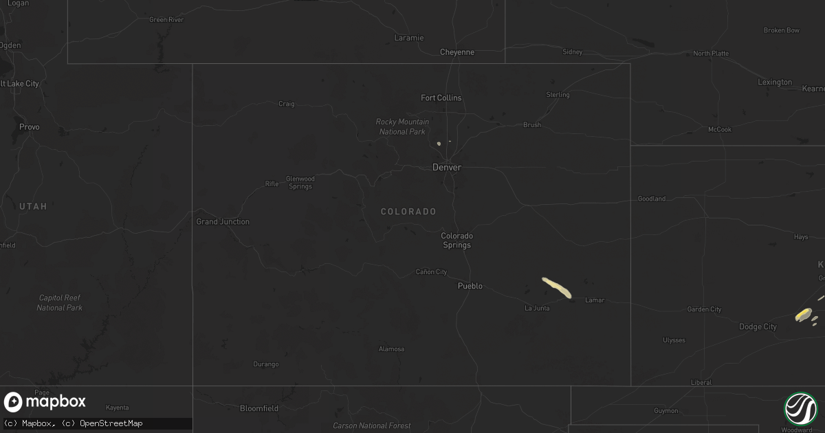 Hail map in Colorado on August 14, 2024