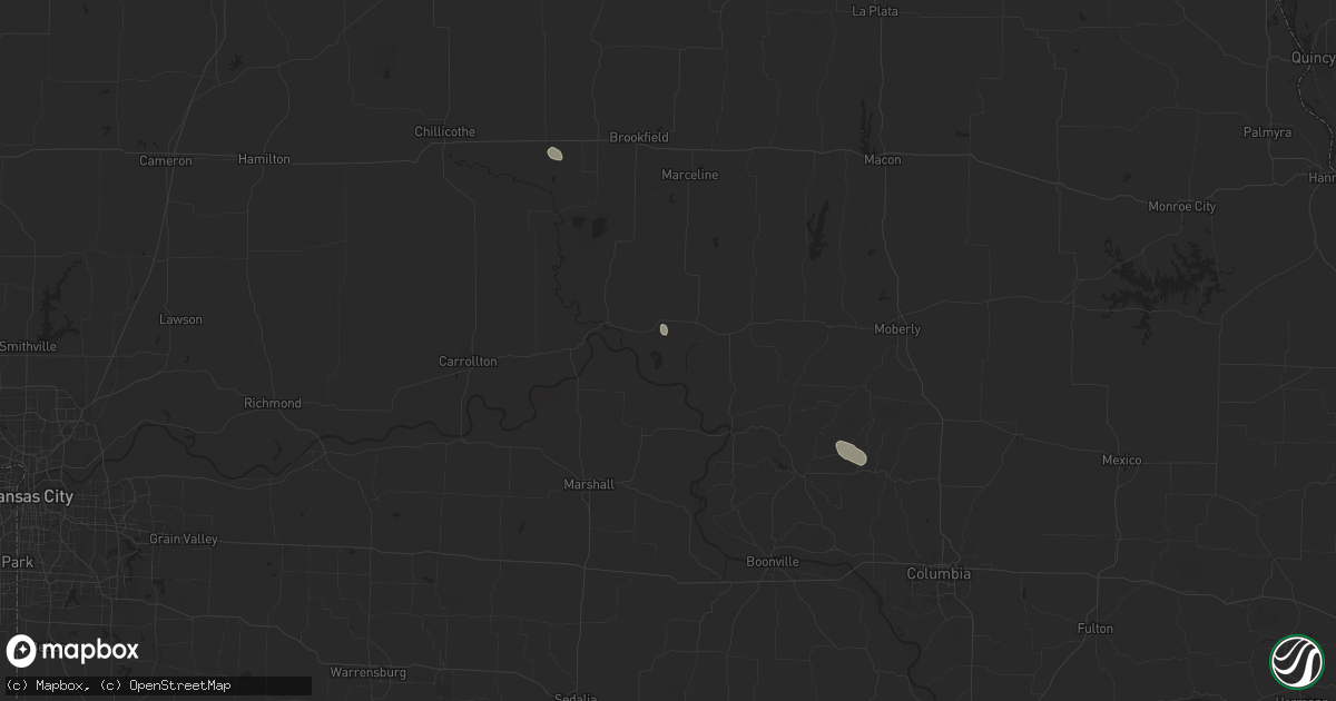 Hail map in Dalton, MO on August 14, 2024