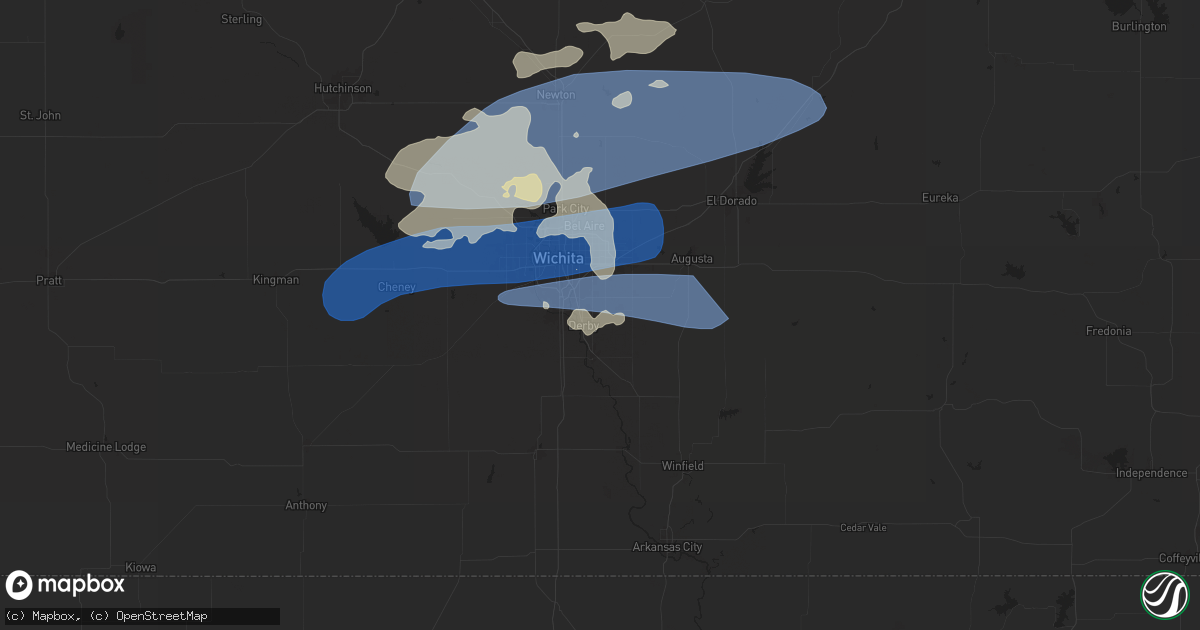 Hail map in Derby, KS on August 14, 2024