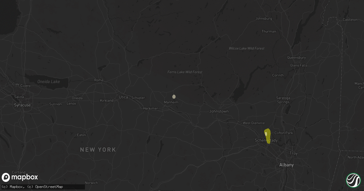 Hail map in Dolgeville, NY on August 14, 2024