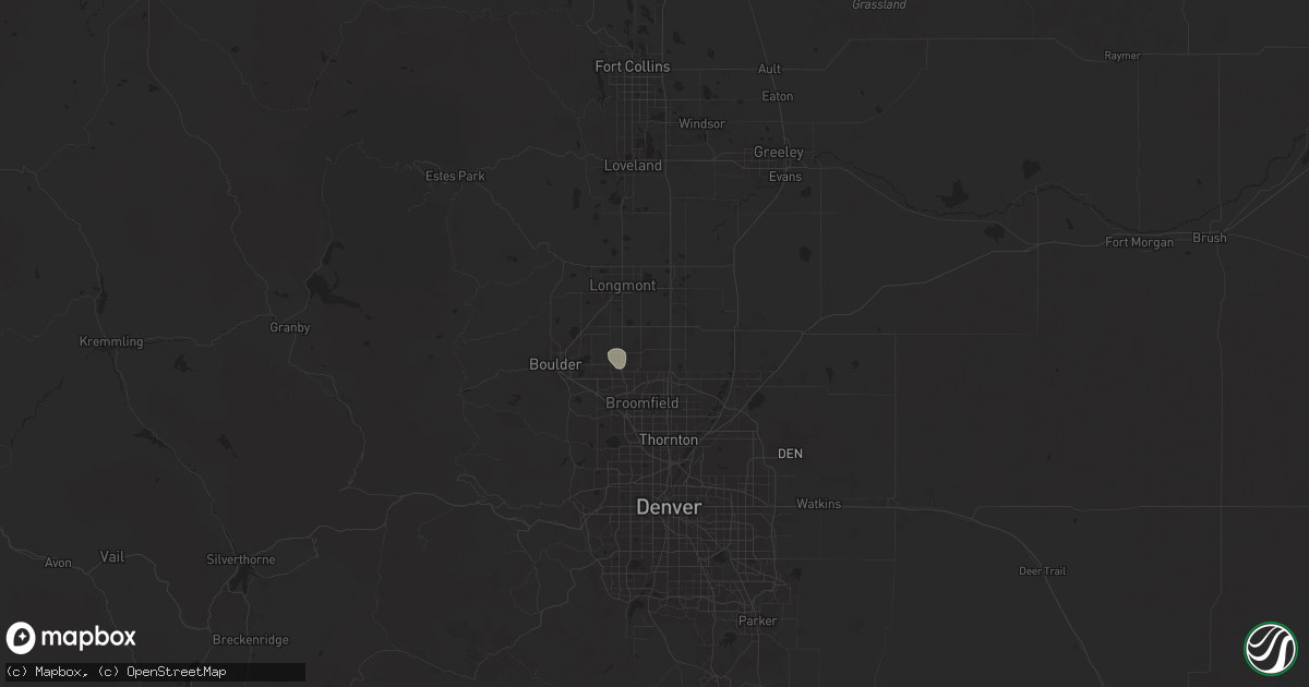 Hail map in Erie, CO on August 14, 2024