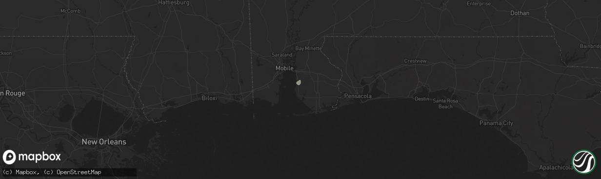 Hail map in Fairhope, AL on August 14, 2024