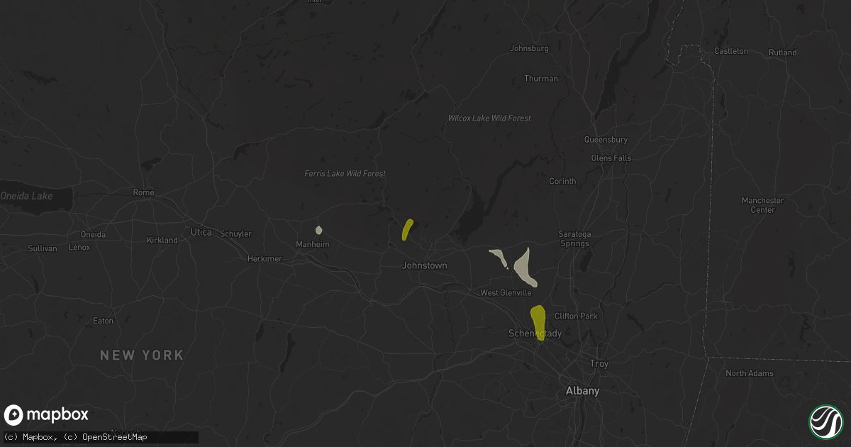 Hail map in Gloversville, NY on August 14, 2024