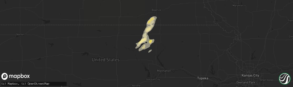 Hail map in Greenleaf, KS on August 14, 2024