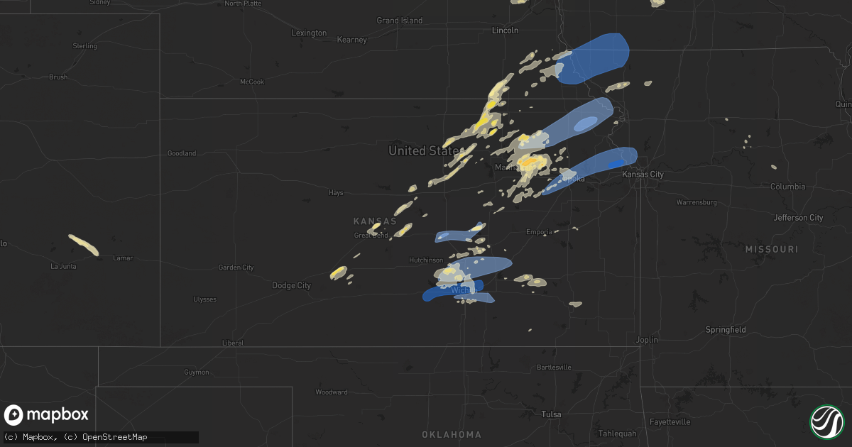 Hail map in Kansas on August 14, 2024
