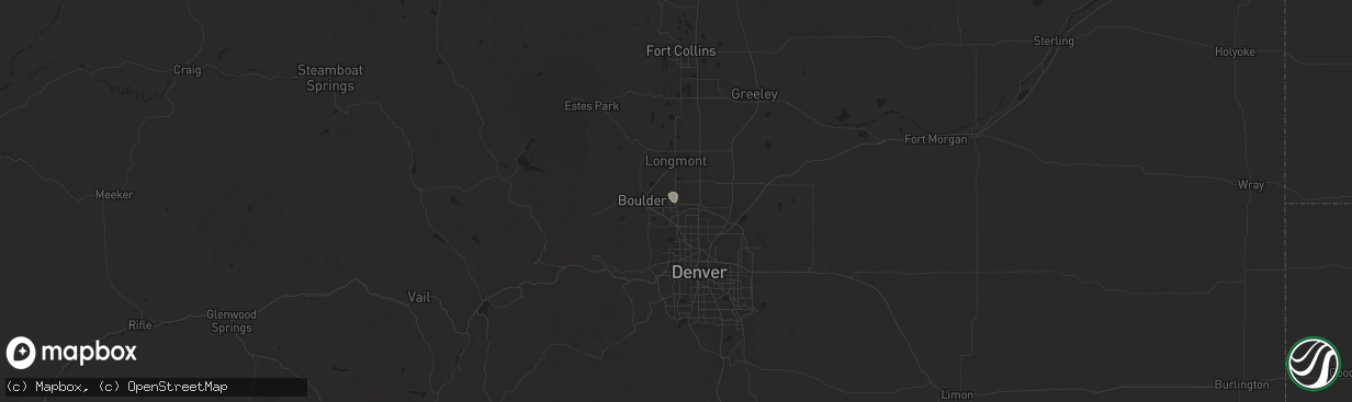 Hail map in Lafayette, CO on August 14, 2024