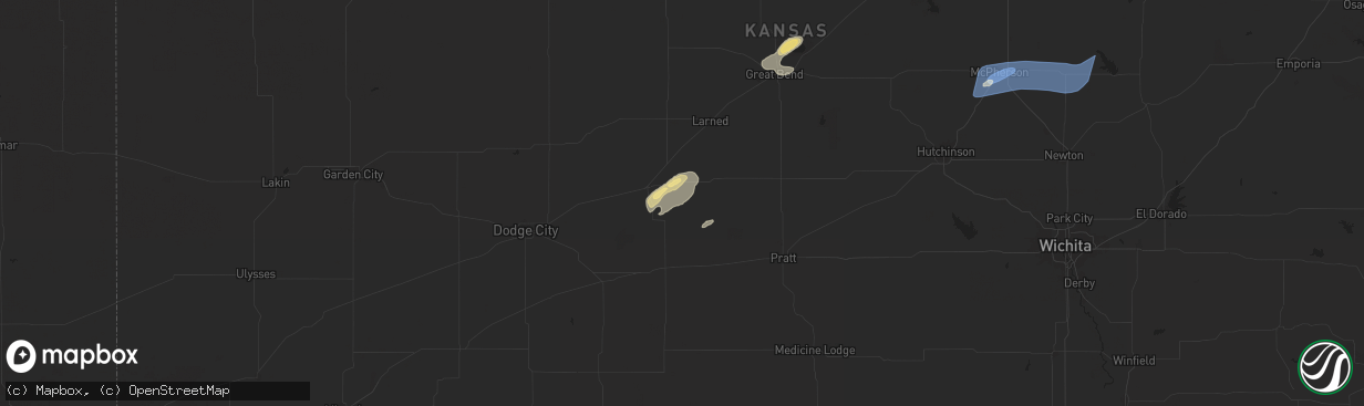 Hail map in Lewis, KS on August 14, 2024