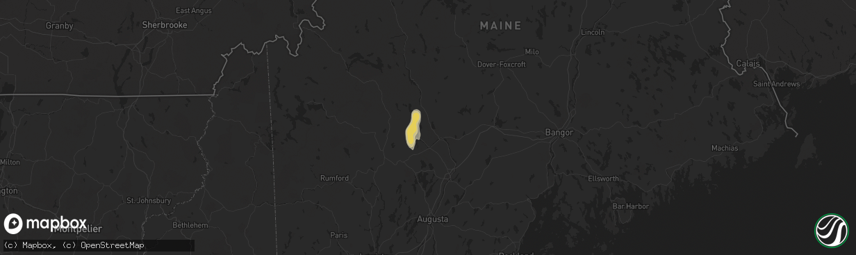 Hail map in Madison, ME on August 14, 2024