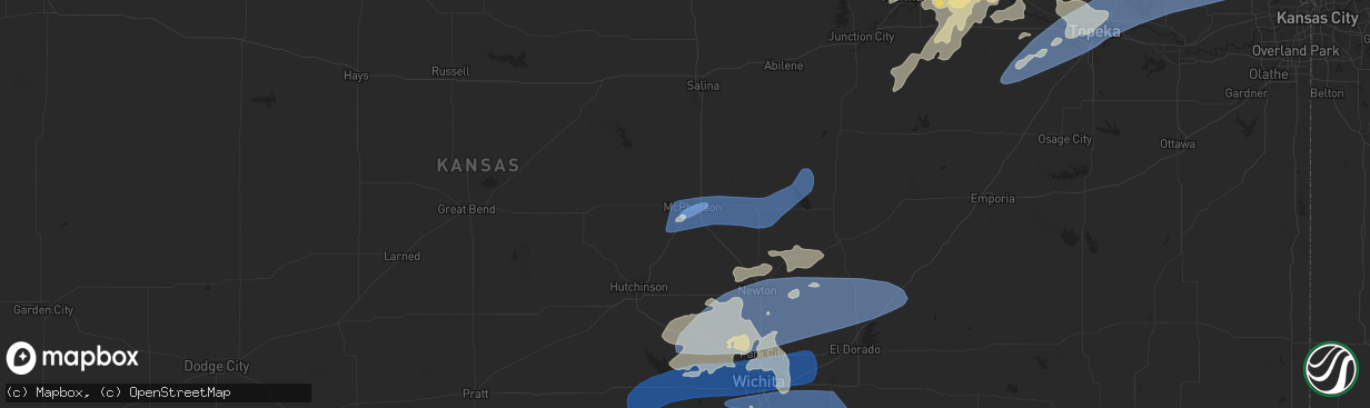 Hail map in Mcpherson, KS on August 14, 2024