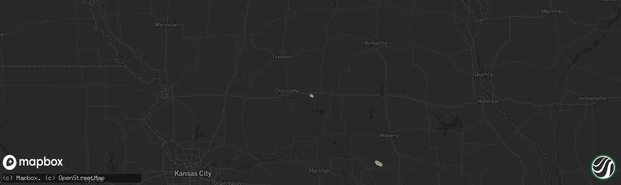 Hail map in Meadville, MO on August 14, 2024