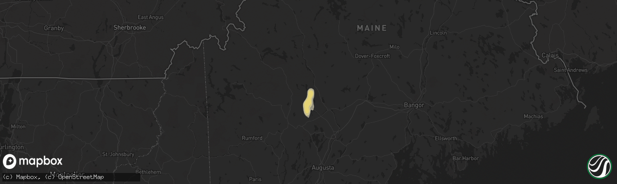 Hail map in North Anson, ME on August 14, 2024