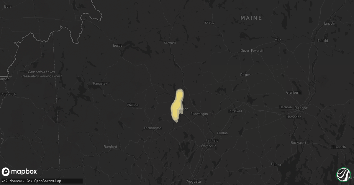 Hail map in North Anson, ME on August 14, 2024