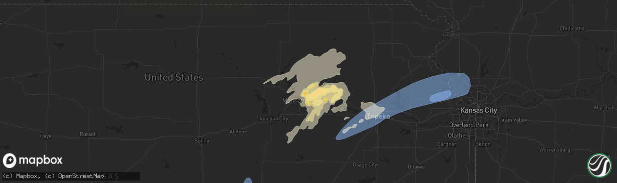 Hail map in Saint George, KS on August 14, 2024