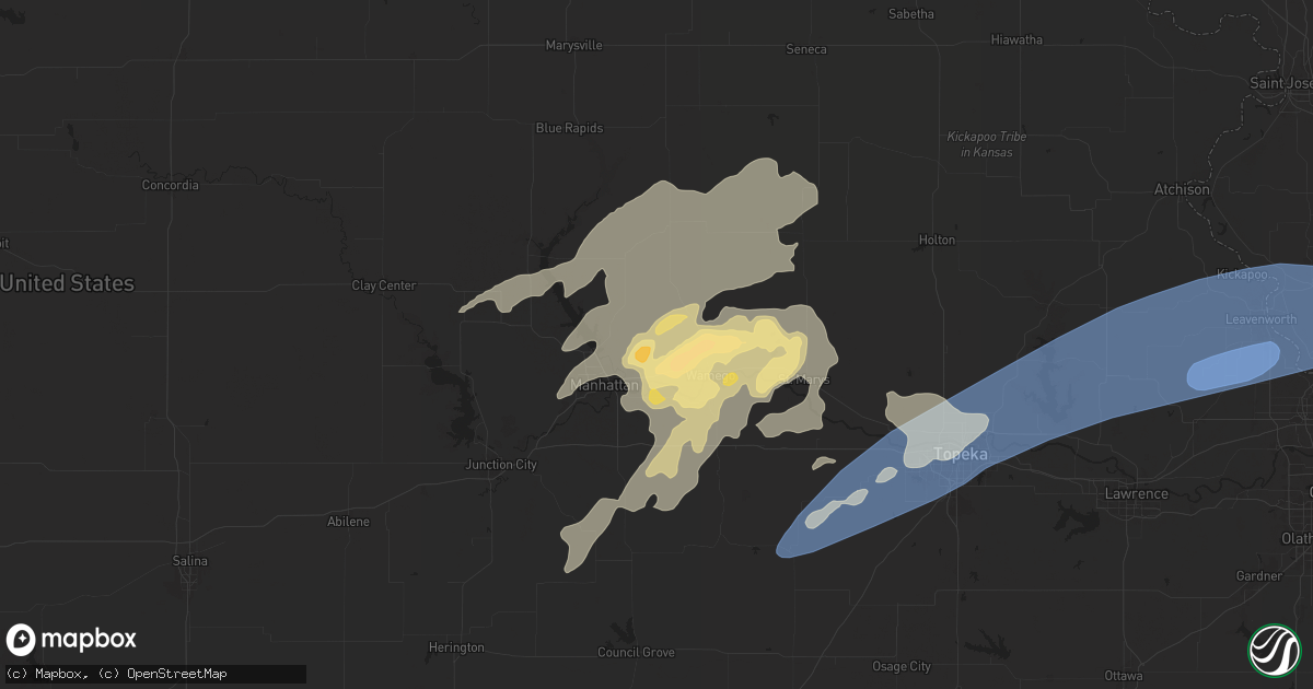 Hail map in Saint George, KS on August 14, 2024
