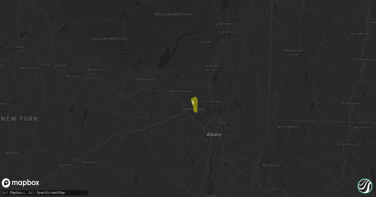 Hail map in Schenectady, NY on August 14, 2024