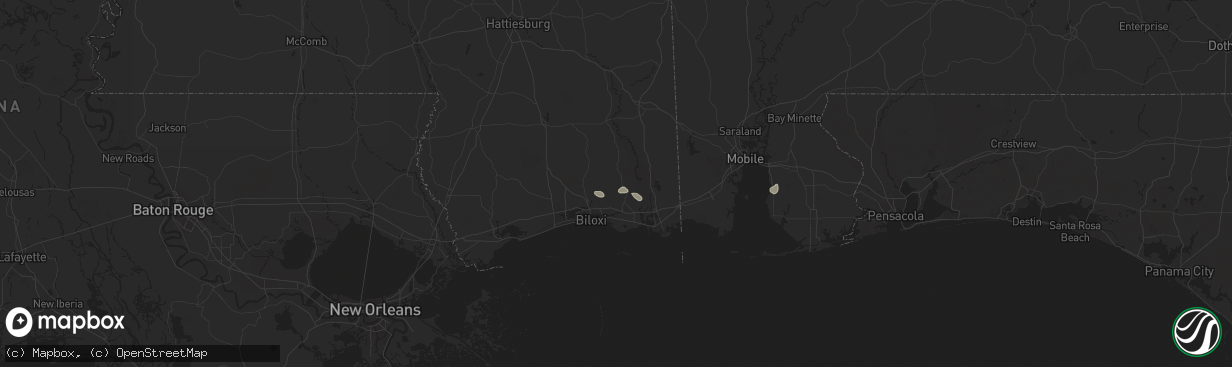 Hail map in Vancleave, MS on August 14, 2024