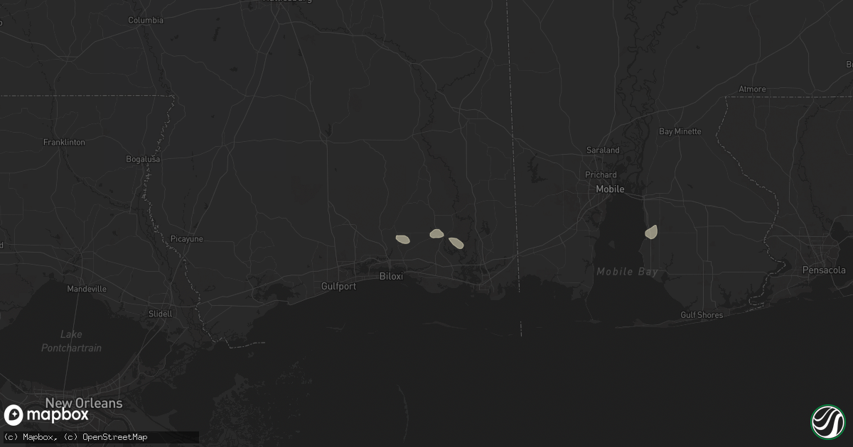 Hail map in Vancleave, MS on August 14, 2024