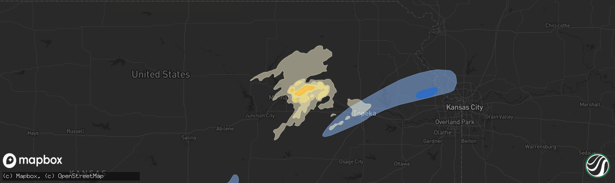 Hail map in Wamego, KS on August 14, 2024