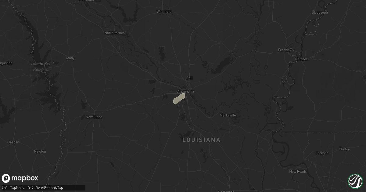 Hail map in Alexandria, LA on August 14, 2025