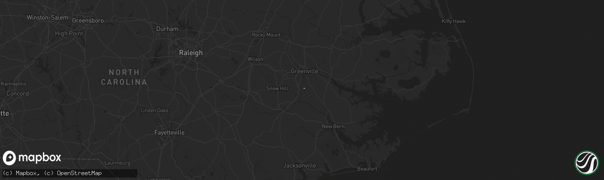 Hail map in Ayden, NC on August 14, 2025